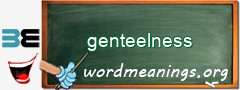 WordMeaning blackboard for genteelness